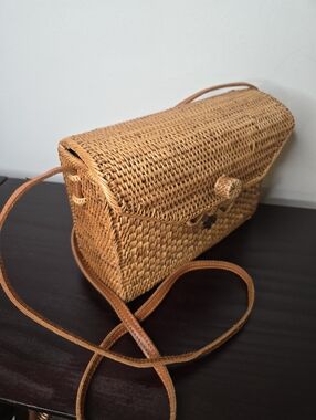 Rattan Woven Crossbody